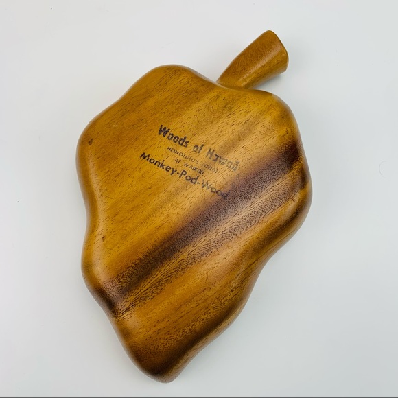 Woods of Hawaii Monkey Pod Vintage Leaf Catch All Serving Dish - Picture 4 of 12